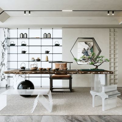 现代茶室  茶桌椅