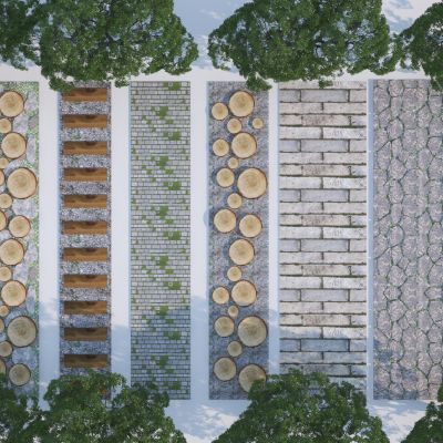 中式汀步_公园汀步_庭院园路_石板路