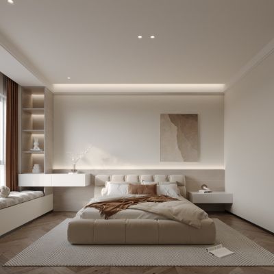 奶油风主卧，梳妆台，摆件