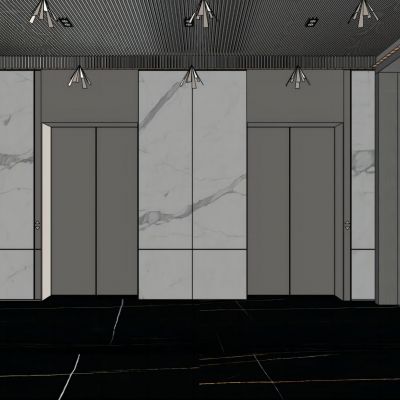 公司大堂前厅电梯厅接待前台