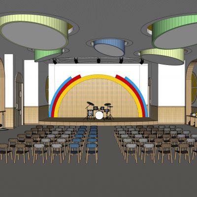 现代幼儿园 幼儿园多功能室 活动室 舞蹈室 幼儿园活动区 舞台