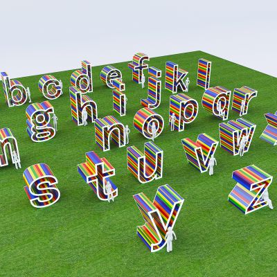 户外小品 景观小品 城市雕塑 广场小品  字母雕塑-vr