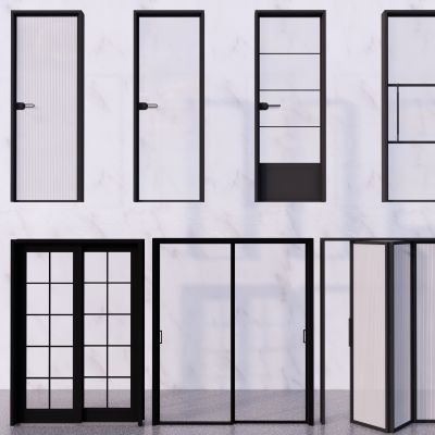 现代厨房阳台卫生间门