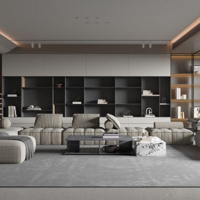 现代风格的客厅