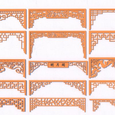 中式雕花构件3D模型