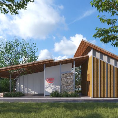 新中式风格公共厕所3D模型