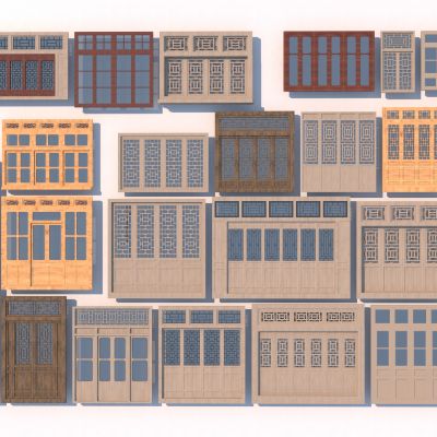 中式古建门窗3D模型