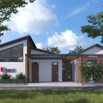 新中式风格公共厕所3D模型