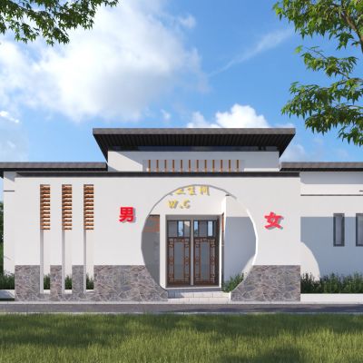 新中式风格公共厕所3D模型