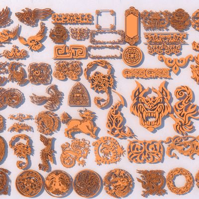 新中式龙凤雕花3D模型