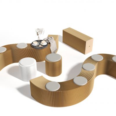 创意纸艺风琴凳子