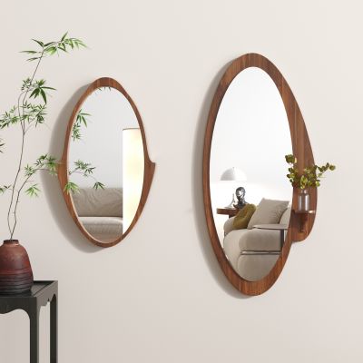 中古风实木装饰镜  原木诧寂风