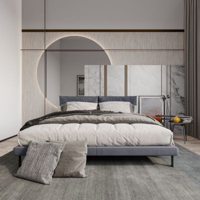 现代轻奢家居卧室，摆件，壁画