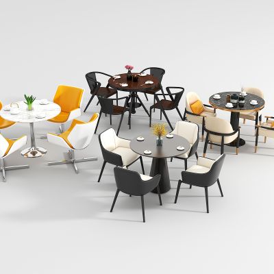 现代圆形洽谈餐桌椅组合