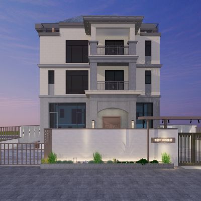 现代别墅外观联排改独栋