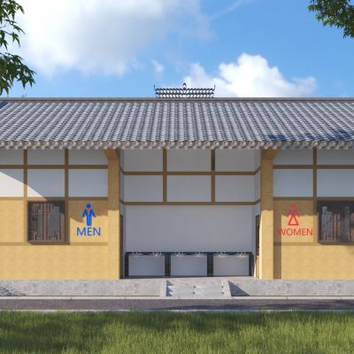 新中式风格公共厕所3D模型