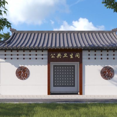 新中式风格公共厕所3D模型