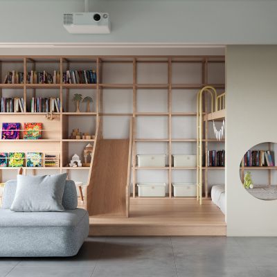 现代原木色客餐厅