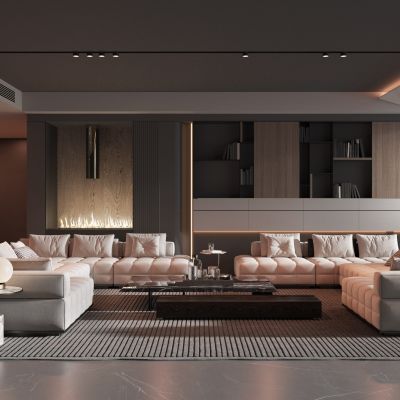 现代风格的客厅