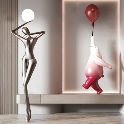 现代室内雕塑装置_潮玩摆件