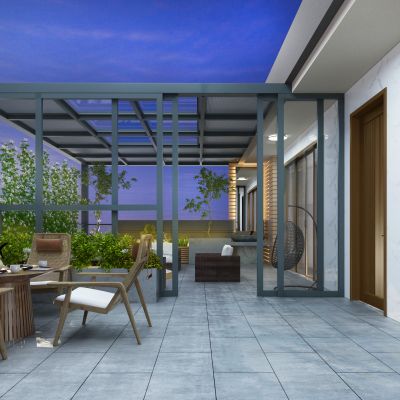 现代别墅露台花园阳台