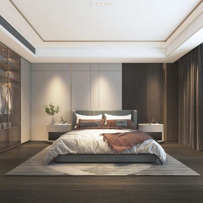 现代极简卧室