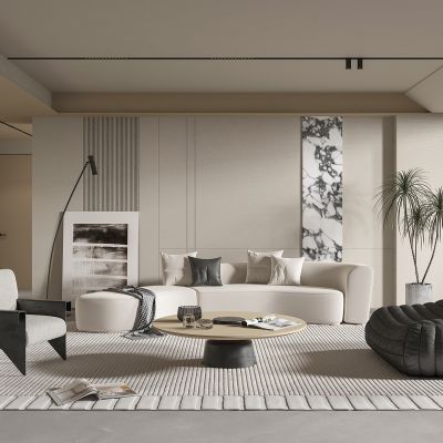 现代奶油风客厅