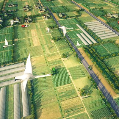 现代耕地农田鸟瞰