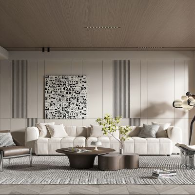 现代奶油风客厅