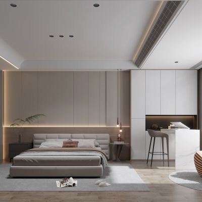 现代极简卧室