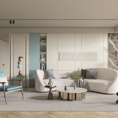 现代奶油风客厅