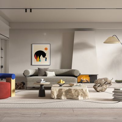 现代奶油风客厅