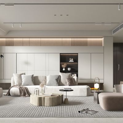 现代奶油风客厅