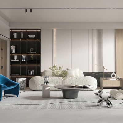 现代奶油风客厅