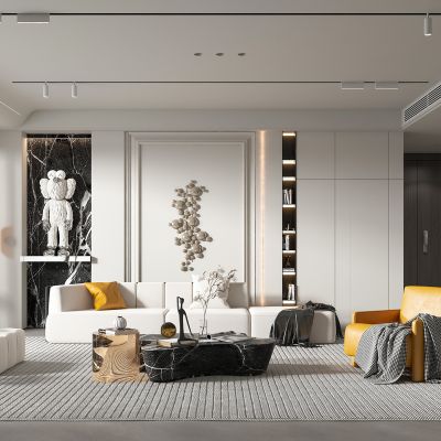 现代奶油风客厅