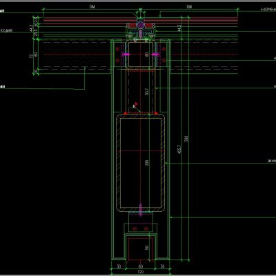 钢结构雨棚幕墙CAD节点图