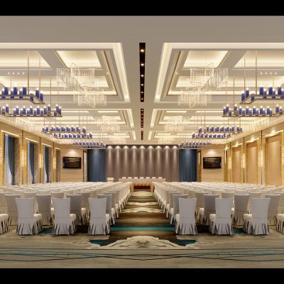 酒店多功能会议室施工图及效果图