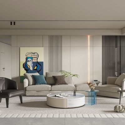 现代奶油风客厅