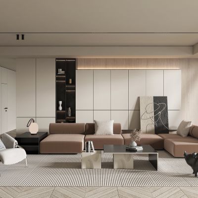 现代奶油风客厅