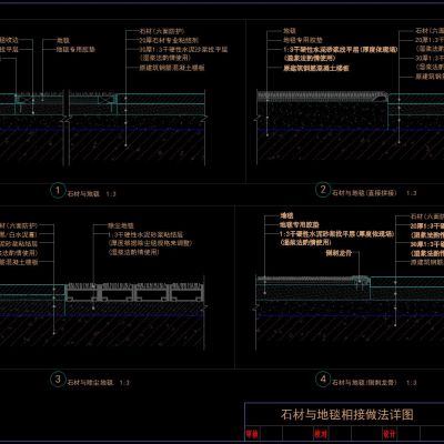 石材（大理石、花岗岩）地面做法CAD详图