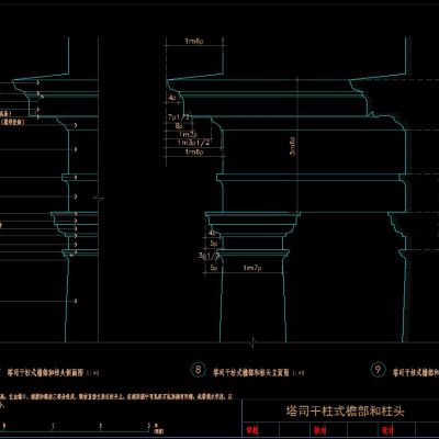 欧式罗马柱、线条脚线CAD