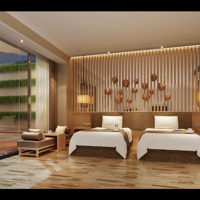 酒店标准间施工图及效果图