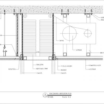 双轨无机布防火卷帘剖面图