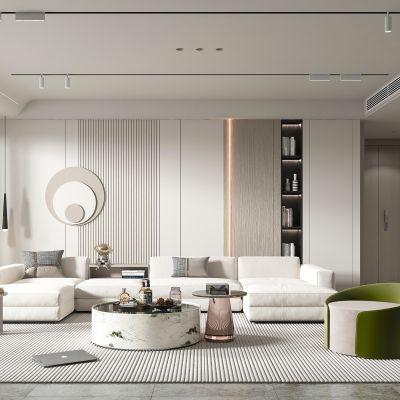 现代奶油风客厅