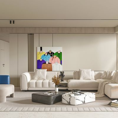 现代奶油风客厅