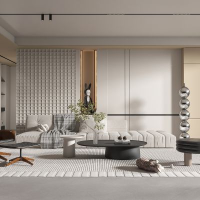 现代奶油风客厅