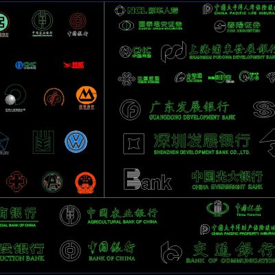 党徽警徽汽车银行保险公司移动联通电信税务cad图标logo