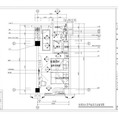 酒店标准间施工图