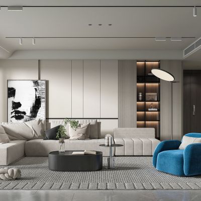 现代奶油风客厅