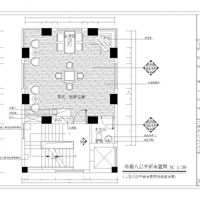 整栋塔楼休闲会所施工图